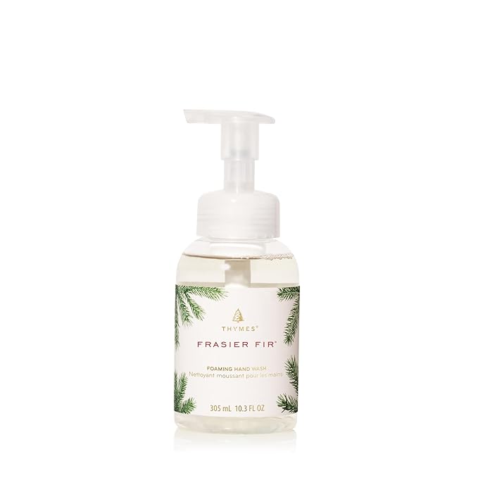 Thymes Foaming Hand Wash with Aloe & Glycerin - Foaming Hand Soap with Pump - Kitchen or Bathroom Decor - Pine Soap with Notes of Crisp Siberian Fir, Cedarwood & Sandalwood (Frasier Fir, 10.3 fl oz)