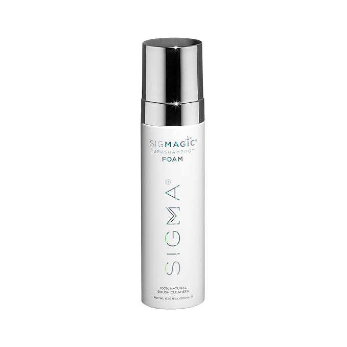 Sigma Beauty Sigmagic Foam Makeup Brush Shampoo – Makeup Brush Cleaner Solution with Professional Grade Formula to Remove Makeup Residue and Build Up on Makeup Brushes & Makeup Sponges (6.76 FL Oz)