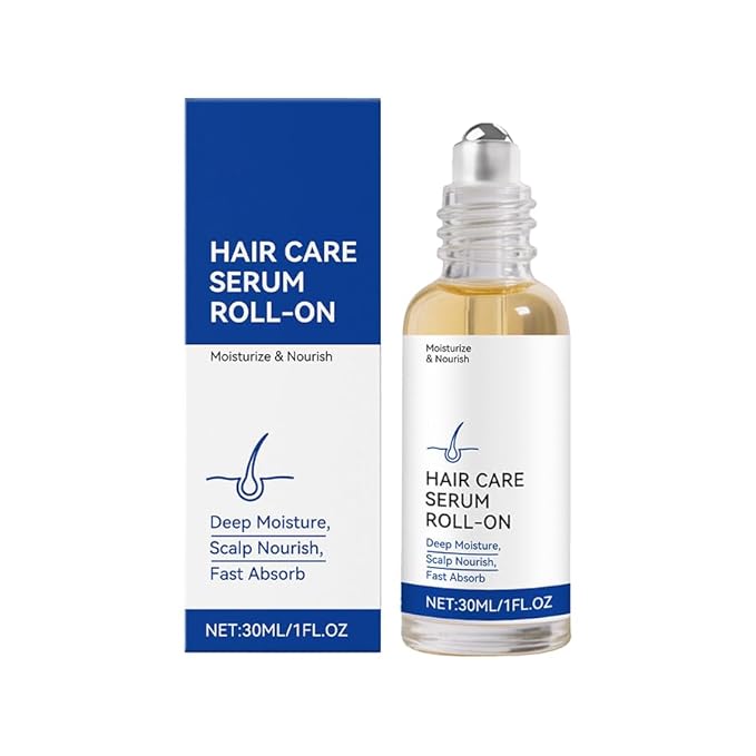 Gluvelessia Hair Growth Serum Roll-On 30ml with Saw Palmetto, Rosemary & Pea Extract, No-Rinse, Fast-Absorbing, For All Hair Types. 1pcs