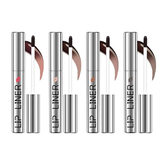 4PC Pipe-off lip liner stain,light brown/dark brown/burgundy long-lasting,line tattoo high-color Tint,Smudge-Proof,Waterproof,Nude Matte Tint,Non-Fading, Full Coverage(#1+#2+#3+#4)