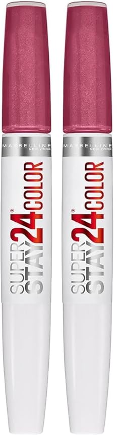 MAYBELLINE Super Stay 24, 2-Step Liquid Lipstick Makeup, Long Lasting Highly Pigmented Color with Moisturizing Balm, Timeless Rose, Pink, 1 Count (Pack of 2)