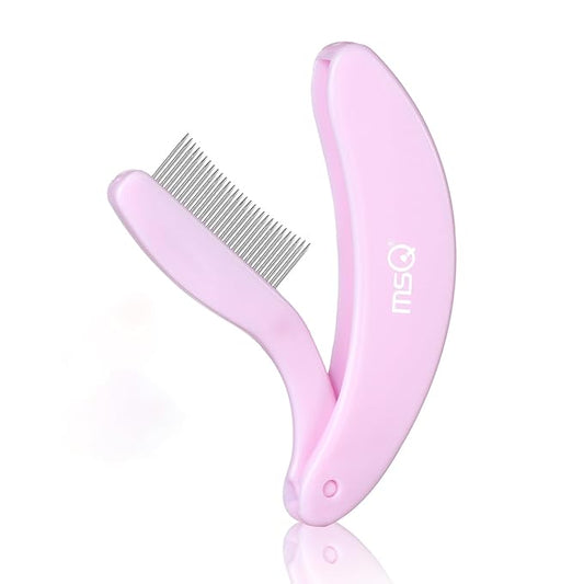 Eyelash Comb MSQ Eyelash Separator Tool Eyelash Comb Separator Folding Eyelash Brush Separator Lash Comb for Eyelash Makeup Brush (Pink)