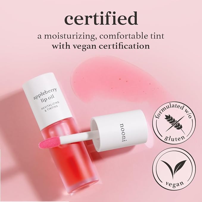 NOONI Korean Lip Oil - Appleberry + Appleplum + Applewine, 0.12 FL Oz Bundle