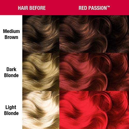 MANIC PANIC Classic Red Passion Semi Permanent Hair Color - Medium Cherry Red Hair Dye for Women & Men That Lasts 4-6 Weeks - Vegan, Ammonia & Cruelty-Free - Create & Mix Custom Shades (4oz)