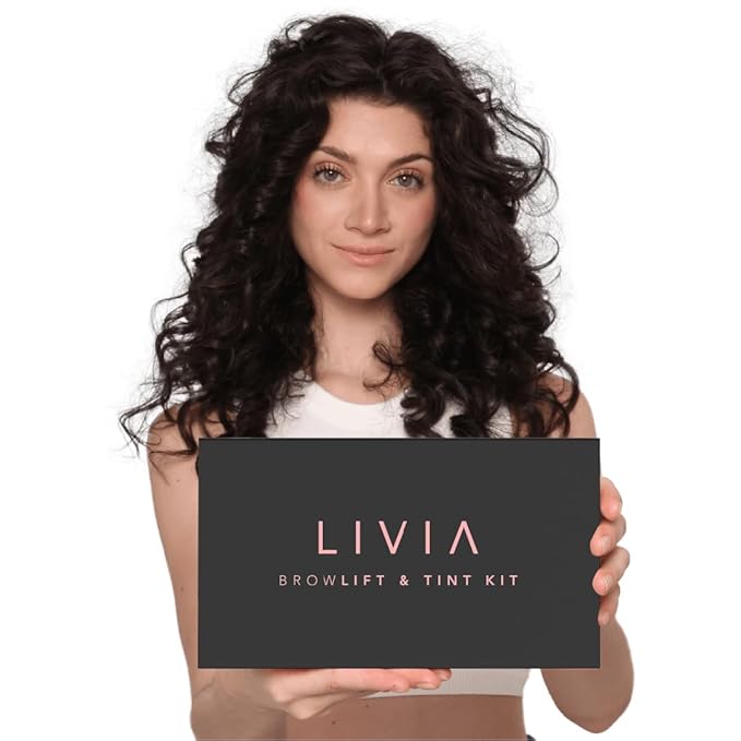LIVIA Eyebrow Lamination & Black Color Kit – DIY Brow Lift & Definition for Fuller, Darker & Thicker Brows – Long-Lasting, Salon-Quality Results at Home – Gentle Formula – 3 Applications