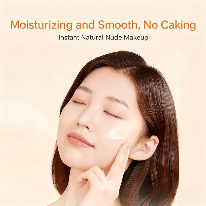 Vitamin C Makeup Tone up Cream, Five Vitamin C Natural Makeup Cream, Moisturizing Brightening Concealer, Deep Hydration, Conceal Pores, Lightweight Long Lasting, For All Skin Type (2PCS)