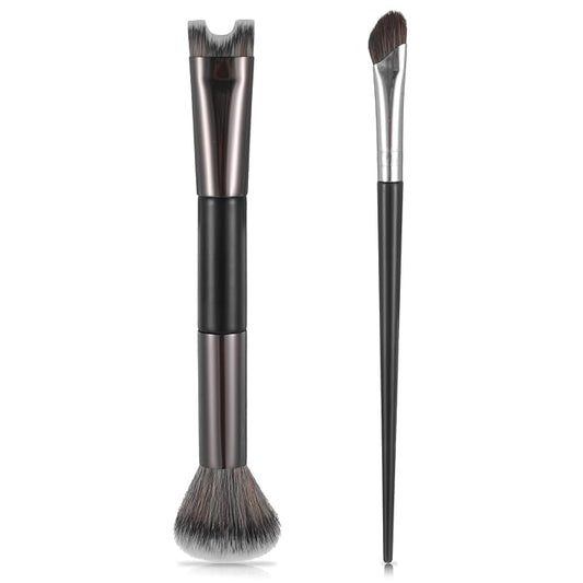2pcs Nose Contour Brushes Nose Brush Makeup Noses Contouring Brush U-Shaped Angled Tilt Sculpting Fluffy Dual-Ended Makeup Brushes Noses Angled Cheek Bones, Highlight