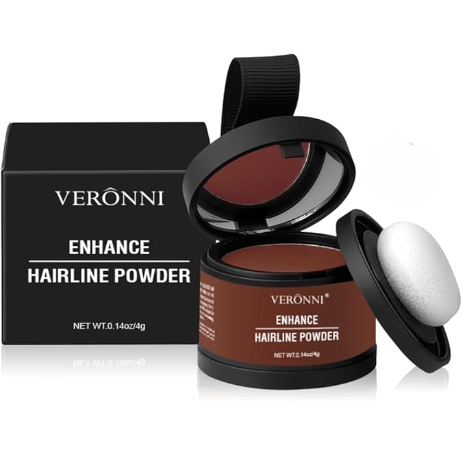 Hairline Powder Root Touch Up Hair Color, Instant Hairline Powder for Thinning Areas and Gray Hair Coverage, Natural and Non-greasy Root Cover up for Women and Men (Auburn, 02)