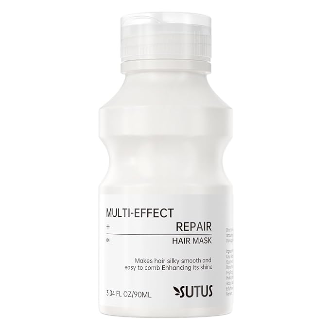 SUTUS Deep Conditioning Hair Mask - Repairs Damaged, Dry Hair and Split Ends, Rebuilds Strength, Promotes Healthy Hair (Orchids 3.04 FL oz), Paraben & Sulfate-Free for travel