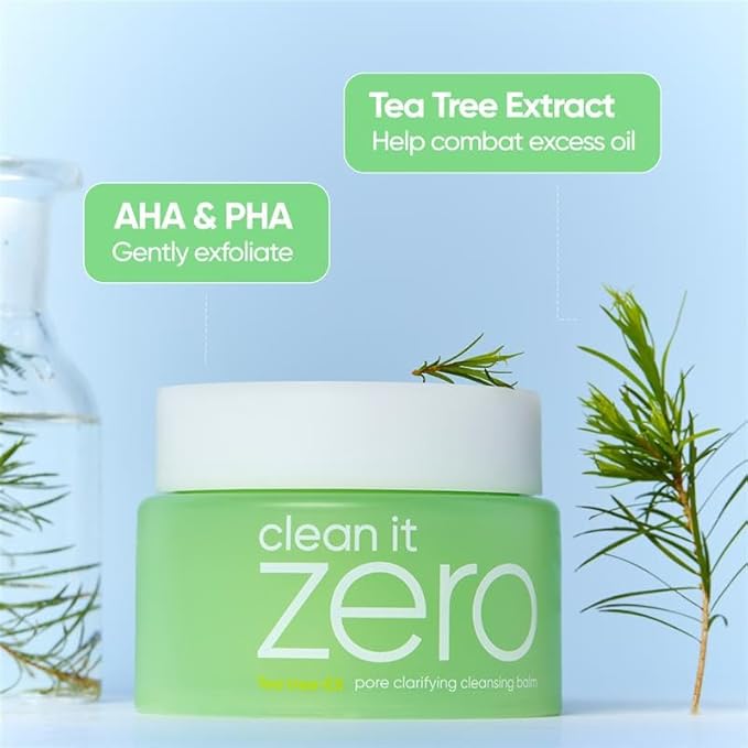 BANILA CO Clean it Zero Pore Clarifying Cleansing Balm | Korean Makeup Remover, Cleansing Oil, Facial Cleanser for Oily and Acne Prone Skin | Vegan | Made with AHA-PHA & Tea Tree (180ml / 6.08 fl.oz)