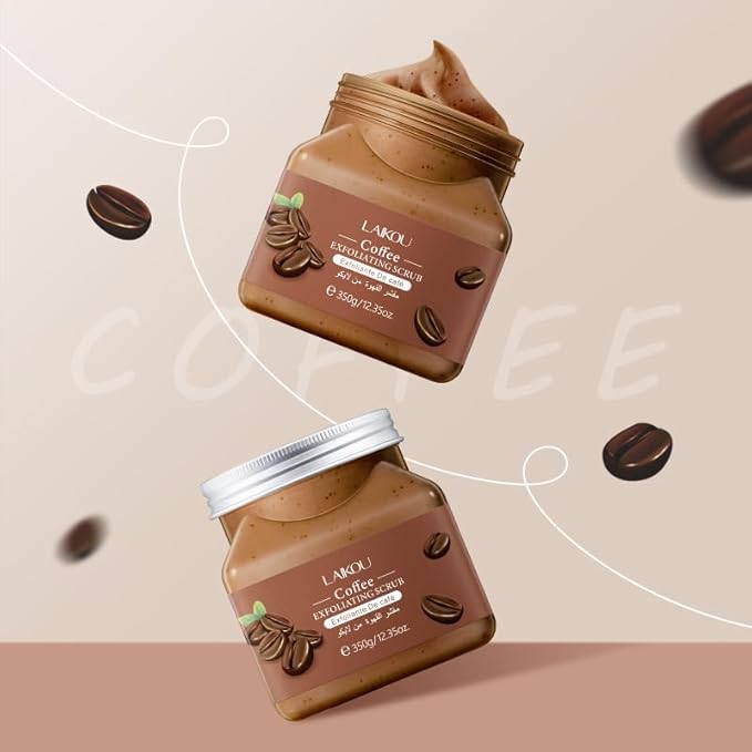 LAIKOU Coffee Body Scrub, Exfoliating Body Scrub, Scrub for Smooth and Soften Skin 350g / 12.35oz.