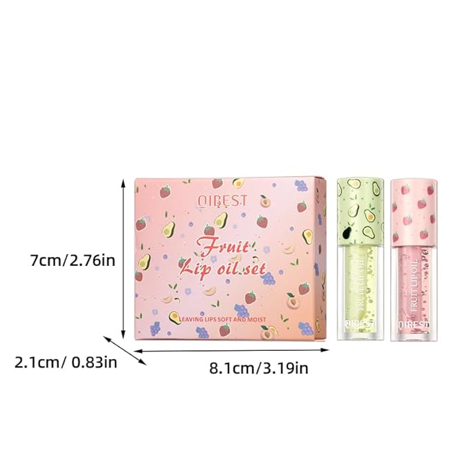 Fruit-Flavored Plumping Lip Oil Set 4 Packs Moisturizing Lip Glow Oil Long Lasting Nourishing Lip Gloss Set No-Sticky Gloss Lip Balm Lip Care