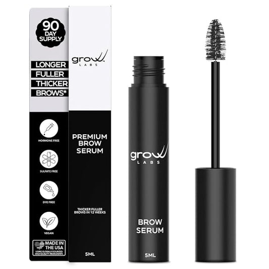 Eyebrow Growth Serum – with Biotin & Peptides – Regrow Eyebrow Hair – Nourishing Formula for Thicker, Fuller, Natural-Looking Brows – Vegan, Cruelty-Free – Made in USA – 5 ml