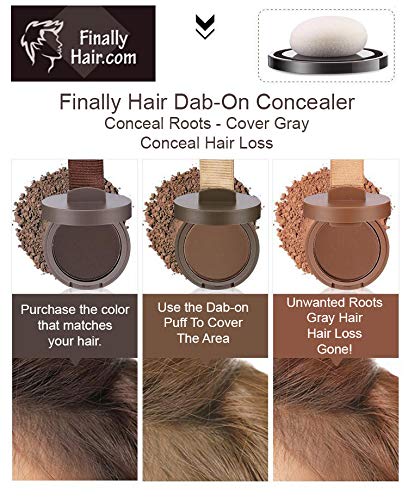 Finally Hair Powder Hair Loss Concealer, Hairline Creator, Eye Brow Enhancer, Beard Filler (Pure White, Unscented)