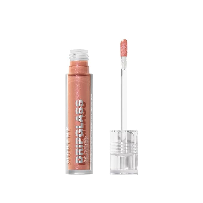 MORPHE Dripglass High Shine Lip Gloss - Semi-Sheer or Full Coverage Lip Color with Glass-Like Shine and Nonsticky Finish - Infused With Squalane & Vitamin E - Beige Beam (0.13 Fl Oz)