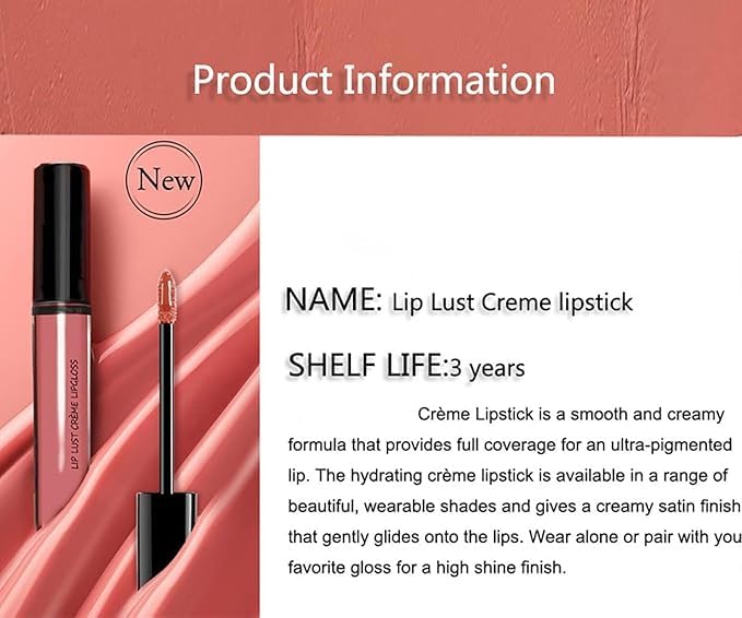 12 Colors Lips Staining Lip Oil, 2025 Upgrade Cream Texture Lipstick Long-Lasting Moisturizing Lip Oil, Waterproof Lipstick Creamy Lip Gloss Non-stick to Cup (#010, One Size)