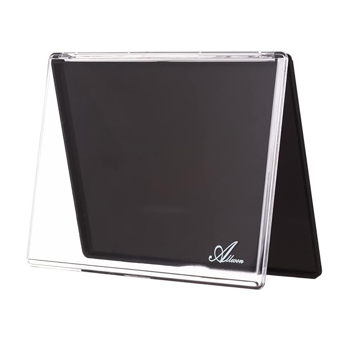 Allwon Large Empty Magnetic Transparent Plastic Eyeshadow Makeup Palette with 20Pcs Adhesive Empty Palette Metal Stickers for Eyeshadow Lipstick Blush Powder
