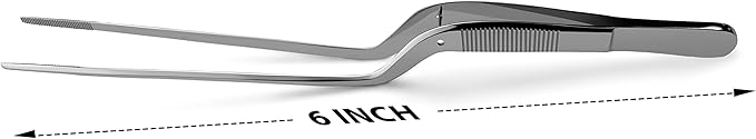 Luca Ear Adson Bayonet Shape Tweezer Forceps Stainless Steel (Bayonet Shape, 6")