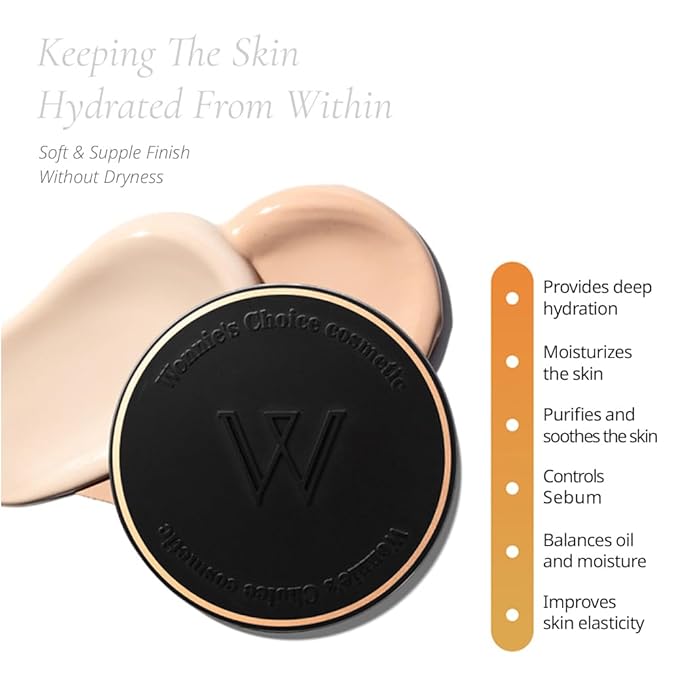 Wonnie's Choice All in one Dual Cushion, Finish For All type Coverage SPF50+ PA++++ (All tyype Skin, Oily, Combination Skin)