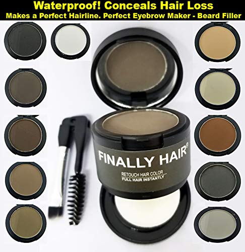 (Medium Brown) - Finally Hair Dab-on Hair Loss Concealer, Hairline Creator, Eye Brow Enhancer, and Beard Filler. for Thicker Hair use it First Then Apply Our Hair Fibres. (Medium Brown)