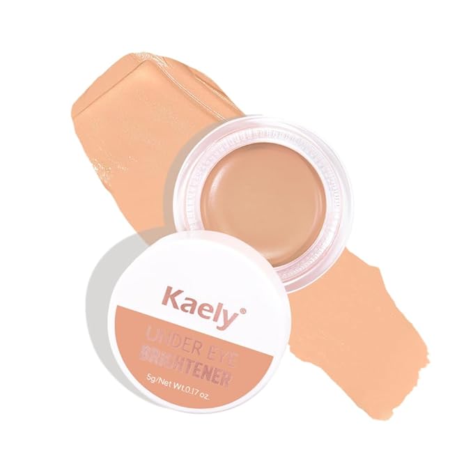 Kaely Under Eye Brightener, Under Eye Concealer for Older Women, Color Correcting Pot Concealer for Dark Circles Brighten Makeup, corrector de ojeras, Vegan & Cruelty-Free, 02 Warm Nude Shimmer