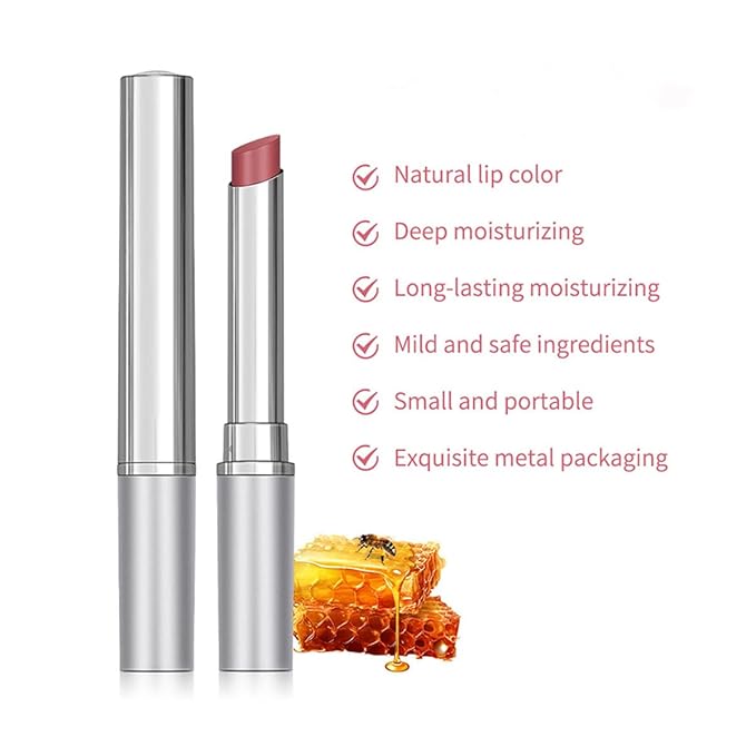2PCS Honey Lipstick Tinted Lip Balm,Black and Pink Lipstick,Hydrating Natural Glossy Sheer Black Lip Balm,Moisturizing Makeup Lip Care for Repairing Dry Lips