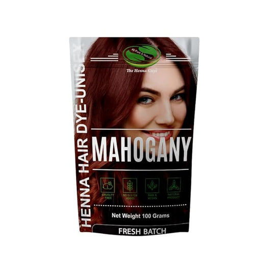 1 Pack Of Mahogany Henna Hair & Beard Color/Dye 100 Grams - Natural Hair Color, Plant-based Hair Dye - The Henna Guys