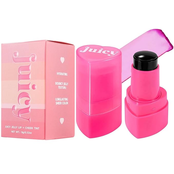 Cooling Water Jelly Tint Blush, Multi-Use Juicy Lip + Cheek Tint, Hydrating & Bouncy Jelly Texture, Long-lasting Sheer Color, 0.32 oz (# 08, 0.32 oz)