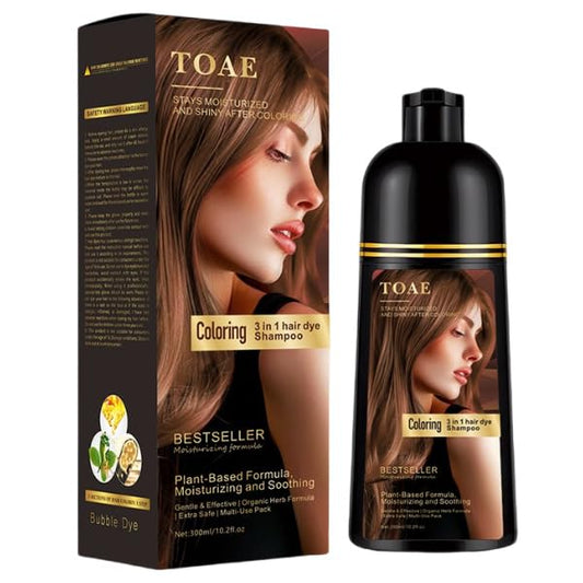 3-in-1 Hair Dye Shampoo, Instant Hair Dye Shampoo for Men & Women, Moisturizing Formula, 10.20fl oz - 300ml (Chestnut Brown)