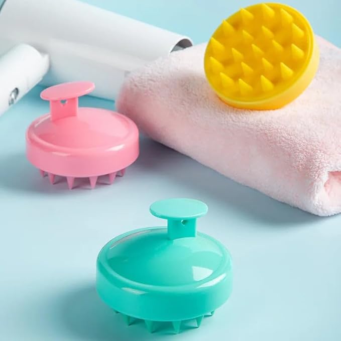 Silicone Scalp Massager for Hair Growth – Shampoo Brush for Shower, Dandruff & Dry Scalp Relief – Soft Silicone Hair Scrubber Yellow