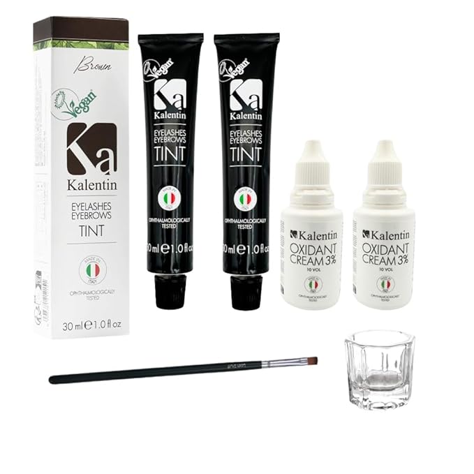 Professional Kalentin Eyebrow Color 2-Pack Plus 2-Developers (Brown)