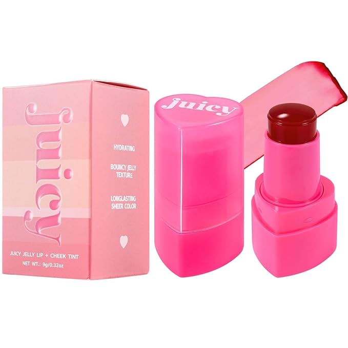 Cooling Water Jelly Tint Blush, Multi-Use Juicy Lip + Cheek Tint, Hydrating & Bouncy Jelly Texture, Long-lasting Sheer Color, 0.32 oz (# 03, 0.32 oz)