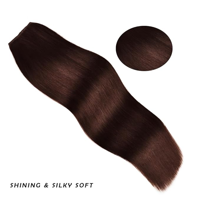 22 Inch Clip-in Hair Extensions Remy Human Hair for Women - Soft Handmade Real Human Hair Clip in Extensions, Straight, Thick, 165g 7pcs Medium Brown #4 Color