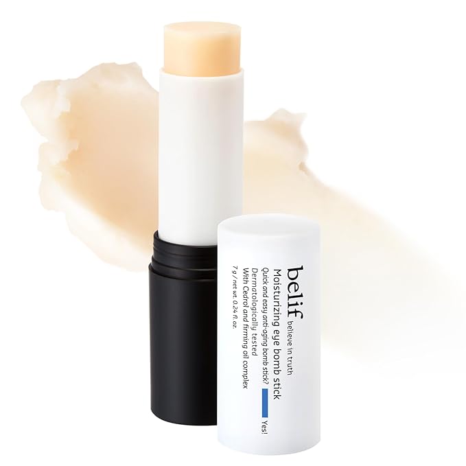 belif Moisturizing Eye Bomb Stick Eye Balm Firms and Reduces Fine Lines & Wrinkles | Radiant Eyes | with Shea Butter & Firming Oil Complex for Hydration & Elasticity | K-Beauty