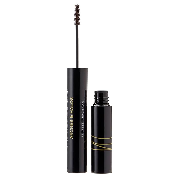 Arches and Halos Microfiber Tinted Brow Mousse - Richly Pigmented Eyebrow Shaper - Water Resistant Filler Pen - Vegan - Warm Brown - 0.11 oz
