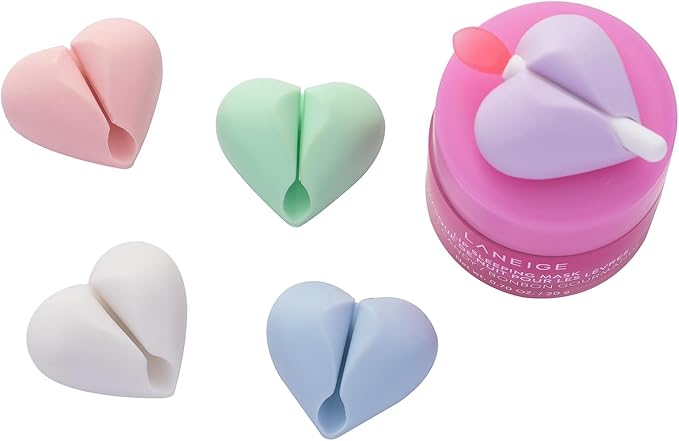 Lip Brush Holder,Lip Balm Brush Organizer Compatible with LANEIGE Lip Sleeping Mask,Silicone Sleeve Protector Cover for Lip Brushes(Pink & Blue & Green)