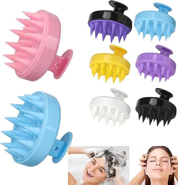 Silicone Scalp Massager for Hair Growth – Shampoo Brush for Shower, Dandruff & Dry Scalp Relief – Soft Silicone Hair Scrubber White