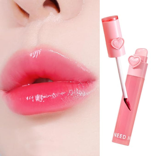 YNM Heart Jelling Tint, PEACH JELLING, Silicone Lip Brush Included, K-Beauty, Non-Sticky, Moisturizing, Smudge-Proof, Korean Lip Tint, Long-Lasting, Vivid Color, 0.09 oz