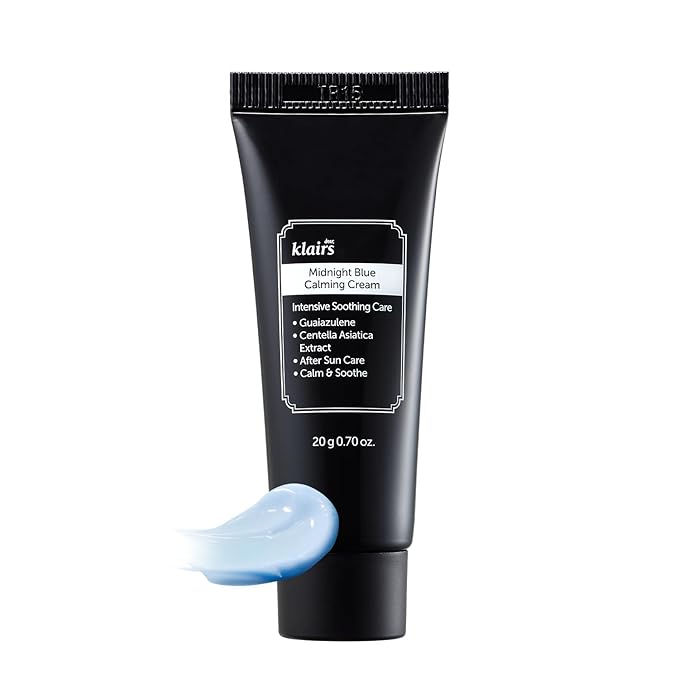 DearKlairs Midnight Blue Calming Cream, Soothing, Redness Relief Moisturizer, Hydrating, Fast Absorbing, Light Texture for Easy Use, Sensitive Skin Friendly 0.7 Oz (Pack of 1)