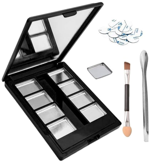 Plastic Eyeshadow Makeup Palette,Lipstick Cosmetic Cream Blush Powder Multi-lattice Magnetic Tray,Snap Closure Small Box Mirror Travel Useful Tool