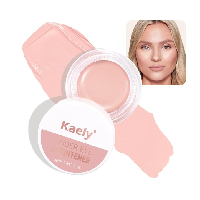 evpct Pink under Eye Corrector Brightener Concealers for older women Dark Circles, under Eye Cream Pot Concealer Full Coverage Peach Color Corrector Makeup Nourishing Waterproof, Light Rose
