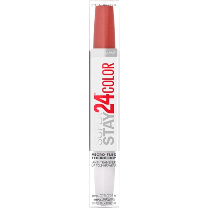 MAYBELLINE Super Stay 24 2-step Long Lasting Liquid Lipstick and Lip Balm, 915 Sultry Amber, 1 count
