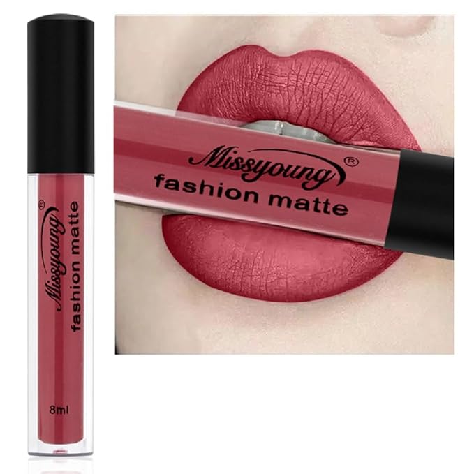 Generic Missyoung 18-Color Matte Liquid Lipstick Set, Long-Lasting Non-Sticky Formula, Flawless Makeup Looks (17)