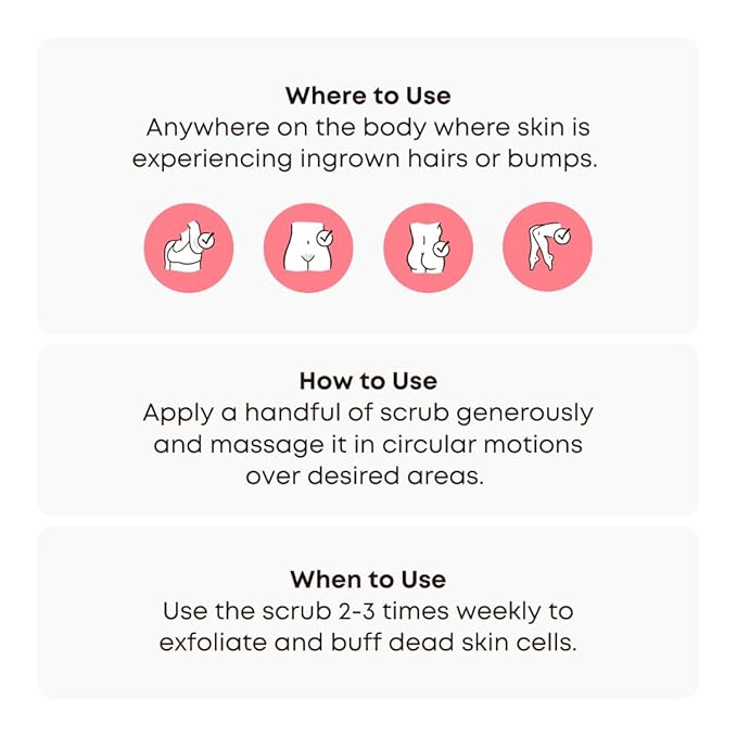 Bushbalm Ingrown Hair Exfoliating Scrub – Pre-Shave Sugar Scrub for Ingrown Hairs, Razor Bumps & Dry Skin – Gently Buffs & Soothes Sensitive Skin - Watermelon Sugar 236ml