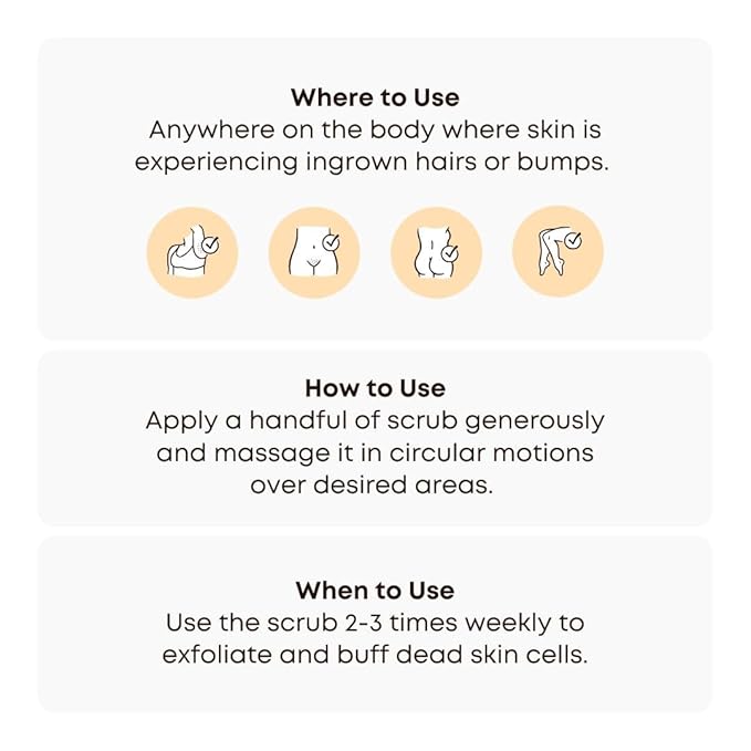Bushbalm Ingrown Hair Exfoliating Scrub – Pre-Shave Sugar Scrub for Ingrown Hairs, Razor Bumps & Dry Skin – Gently Buffs & Soothes Sensitive Skin - Sweet Escape 236 ml
