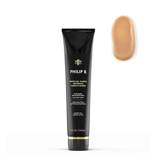 PHILIP B Russian Amber Imperial Conditioner, 6 fl. oz. (178 ml) - Restorative, Color-protective, Weightless Hydration With Amber Oil and Amino Acids