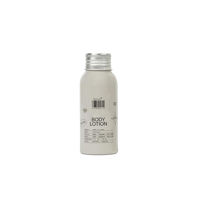 DedCool Body Lotion | Xtra Milk | Deeply Hydrating Lightweight Formula with Ceramides, Snow Mushroom & Meadowfoam Oil | Soft Musk, Bergamot & Amber Scent | Non-Toxic, Vegan Skincare | 2 oz