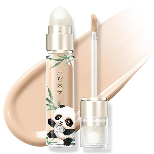 CATKIN Full Coverage Dual-Ended Liquid Concealer Eraser Dark Circles Treatment, Creamy Blendable smooth formula for Blemishes Redness, Long Lasting Waterproof, Sponge Tip Included 5g C03 OAT