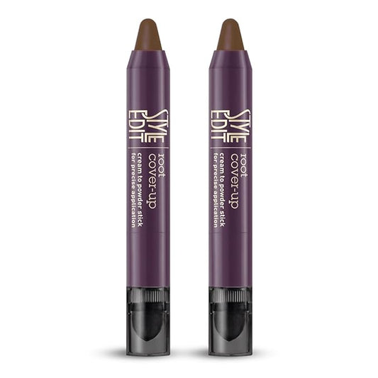 Style Edit Root Touch Up Stick for Light Brown and Gray Hair Coverage, Temporary Hair Color with Premium Shading Sponge Pen, Hair Makeup Cover Up, 0.11 oz 2 Pack