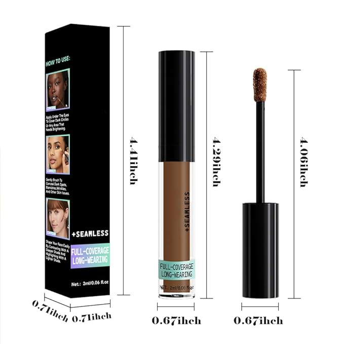 Liquid Concealer Makeup, Natural Coverage for Older Women, Under Eye Brightener Full Coverage Concealer for Dark Circles, Lightweight, Covers Oil-Free, Vegan & Cruelty-Free, 09 Cappuccino